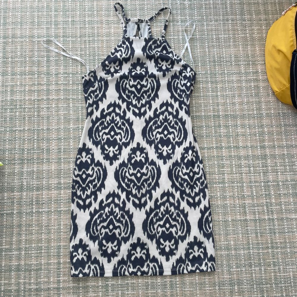 Ladakh Blue and White Dress, Size Small